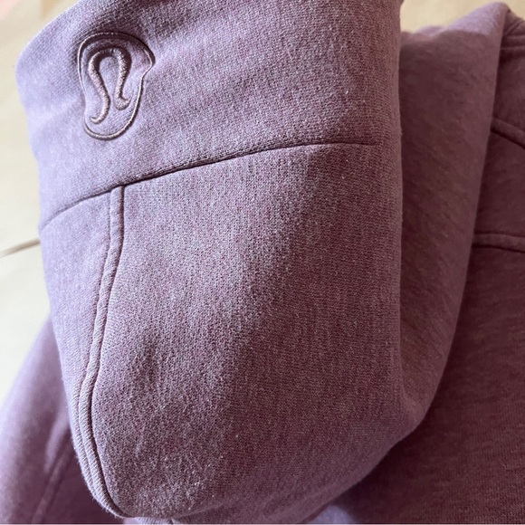 Lululemon Scuba Oversized Half Zip Hoodie Pullover Heathered Pink Taupe Size M/L - Picture 12 of 14